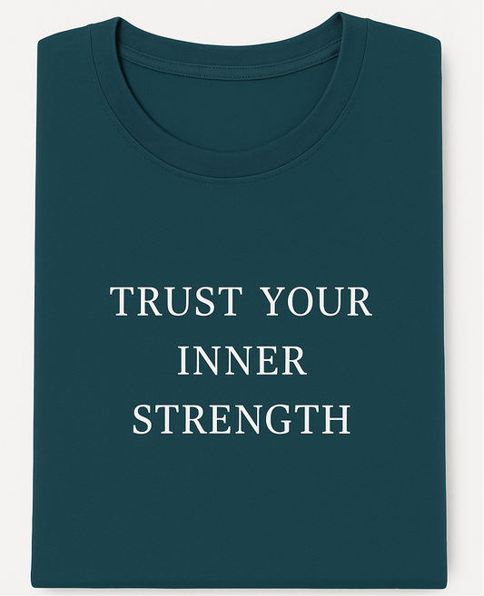 Petrol Blue Printed Oversized Basic T-shirt (Unisex)